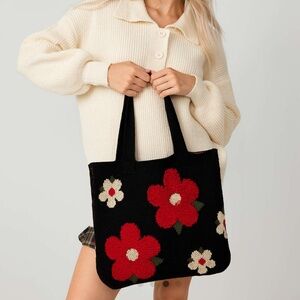 Flowers fabric tote bag